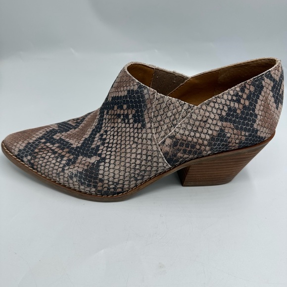 Lucky Brand Tresee Leather Snake Pri Pull-On Ankle Bootie Women’s Size 9M - Picture 4 of 11